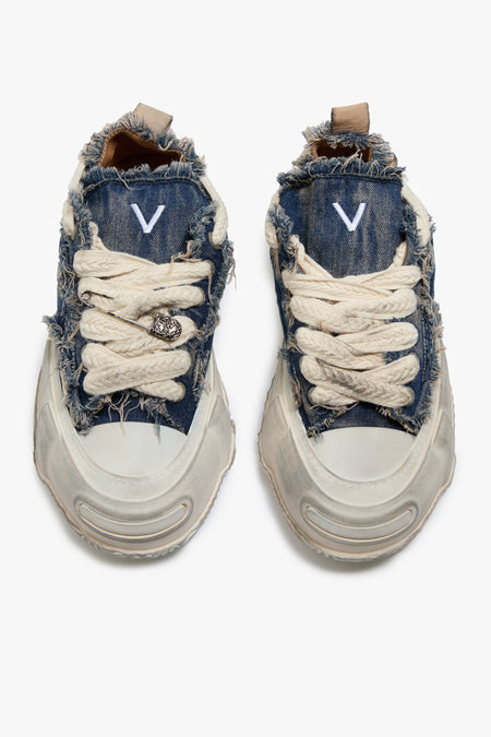 "VISION" DIRTY DENIM BLUE SHOES