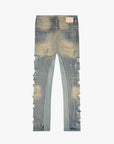 "LADDERED" OLIVE WASH SKINNY JEAN