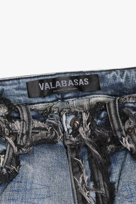 "IMPERIOR" BLACK/BLUE WASH SKINNY