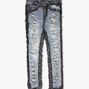 "IMPERIOR" BLACK/BLUE WASH SKINNY