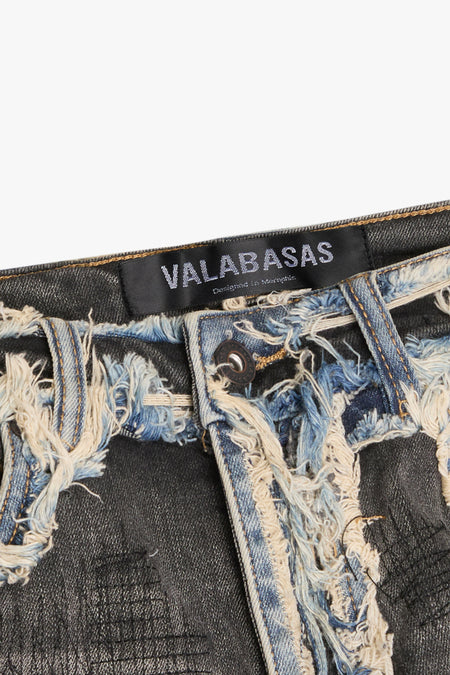 "IMPERIOR" BLACK/BLUE WASH SKINNY