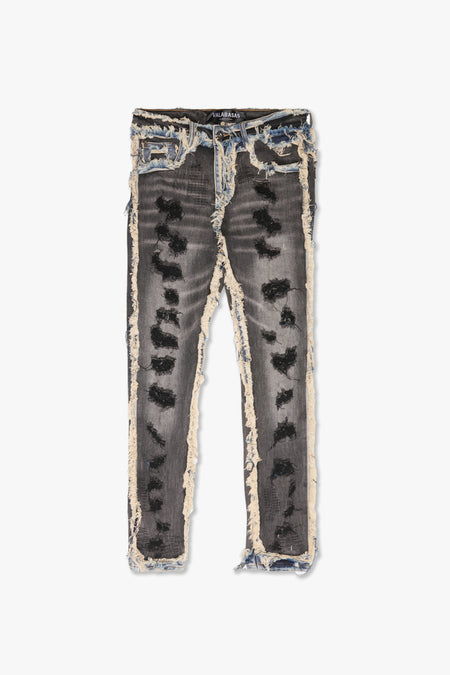 "IMPERIOR" BLACK/BLUE WASH SKINNY