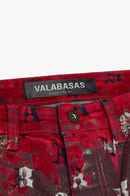 "SPROUT" RED SUEDE SKINNY JEAN