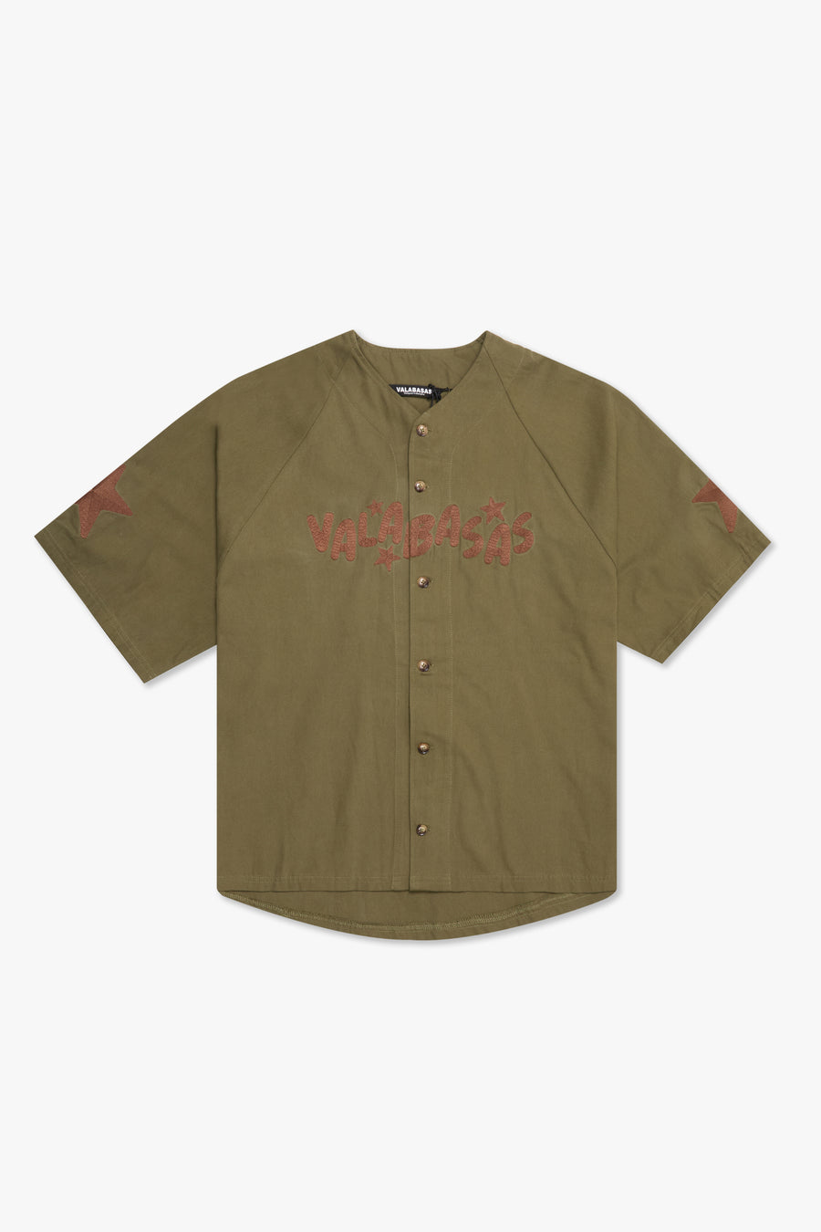 "CLOVER" OLIVE GREEN BASEBALL JERSEY