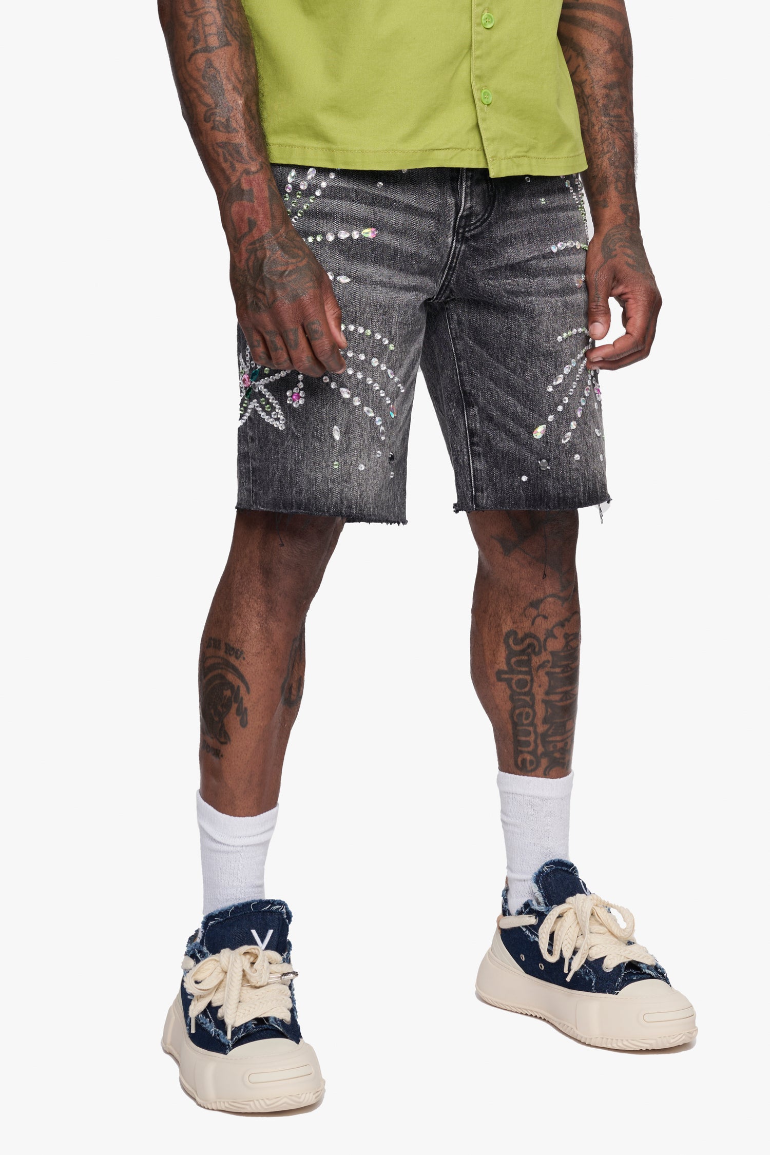 Samba Grey Wash Denim Shorts