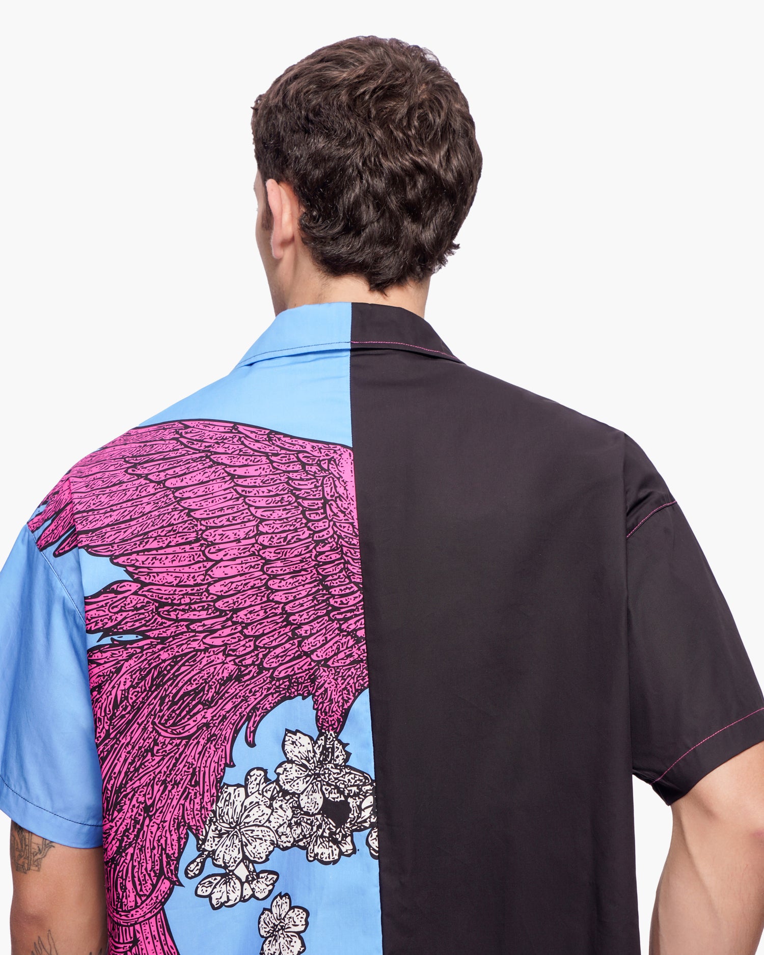Velkai Button Down Black Blue Pink