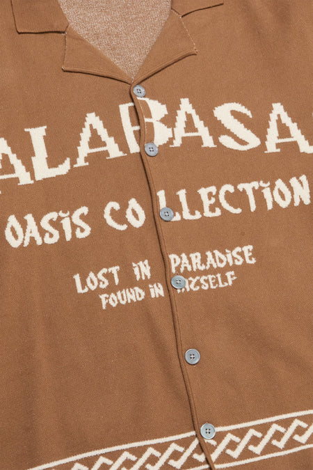 "Paradise" Brown Button Down