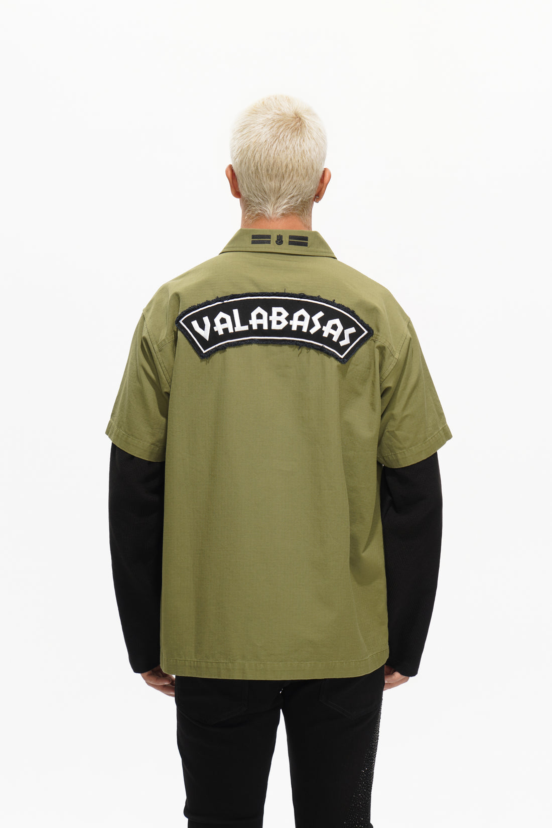 Summit Olive Layered Button Down