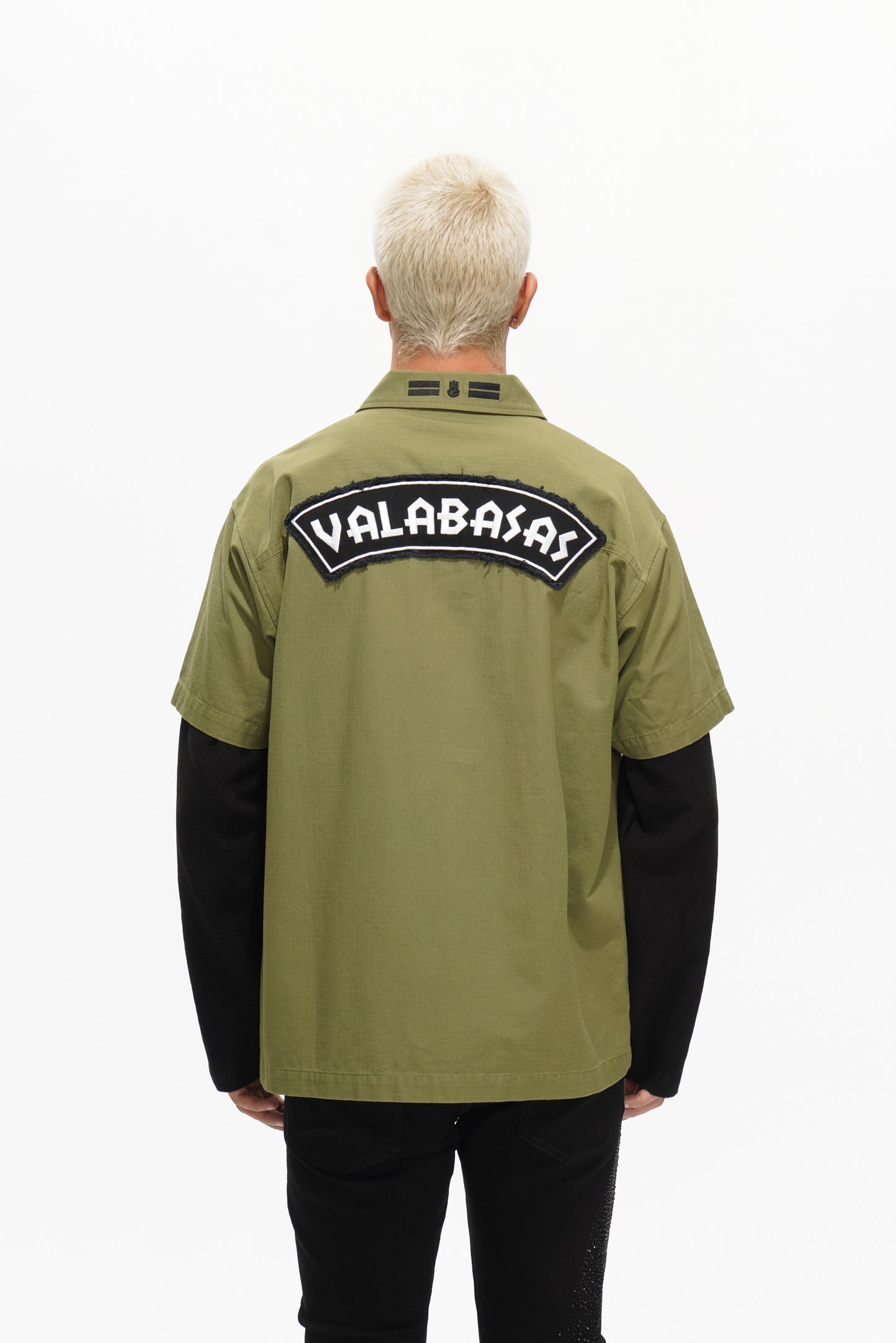 Summit Olive Layered Button Down