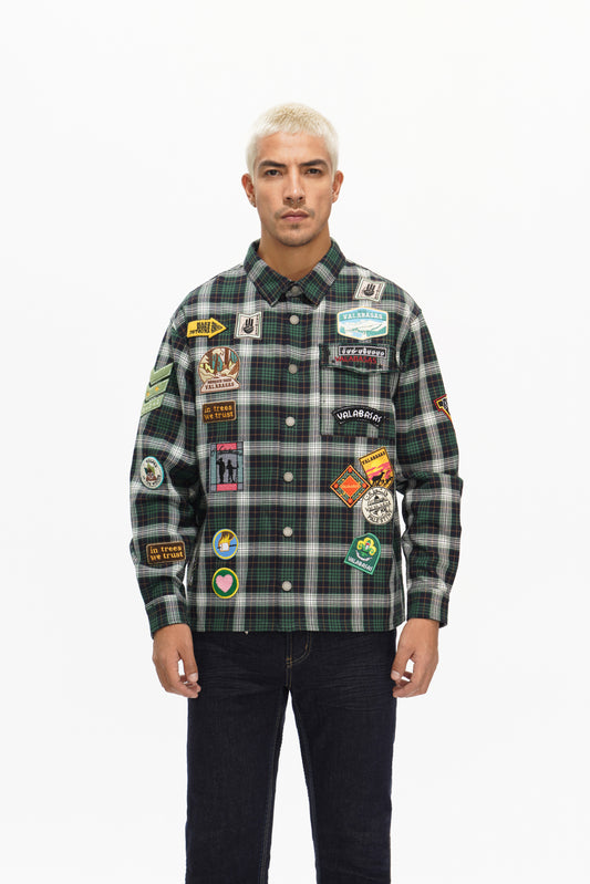 Forge Button Down Green/White/Black