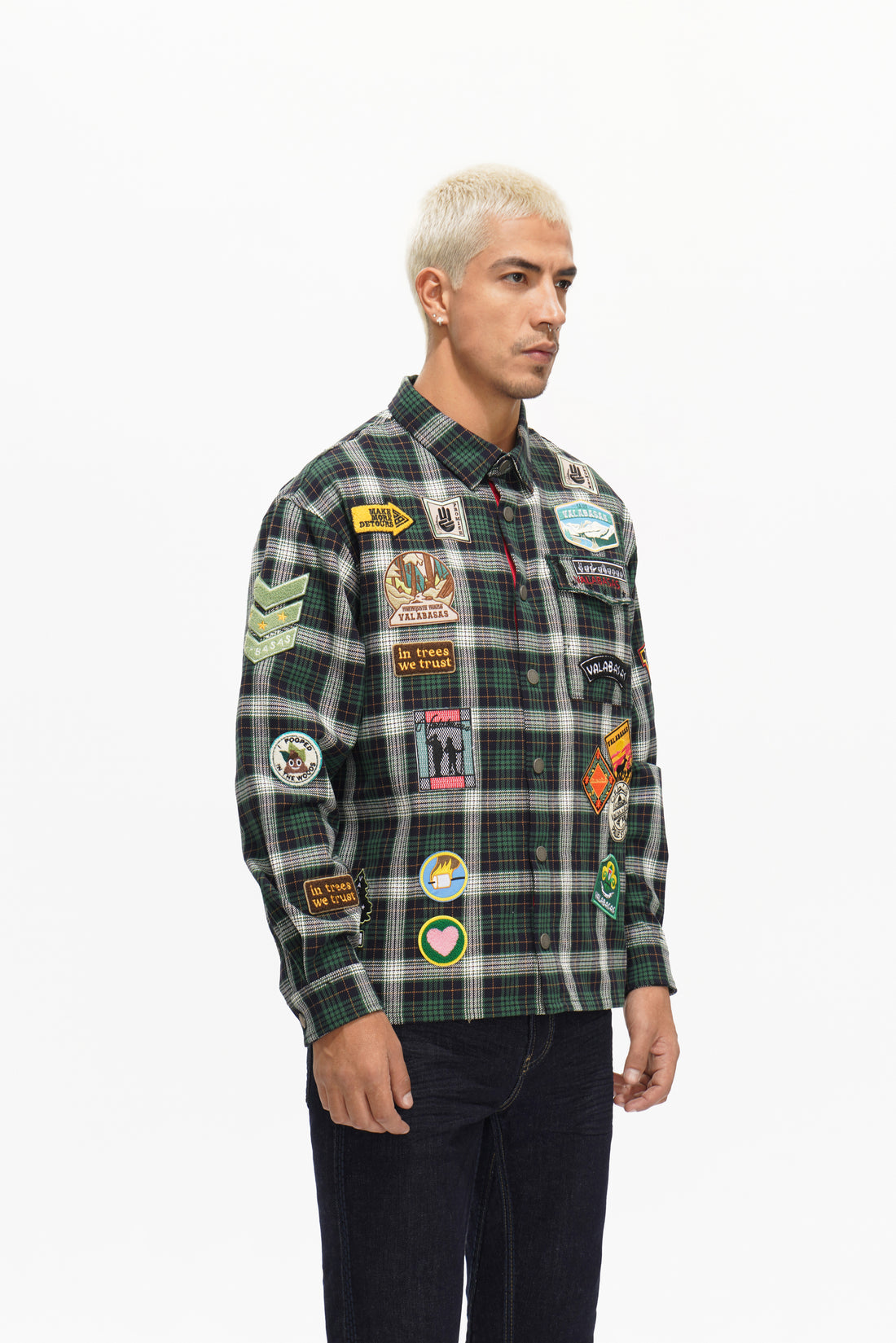 Forge Button Down Green/White/Black