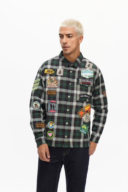 Forge Button Down Green/White/Black