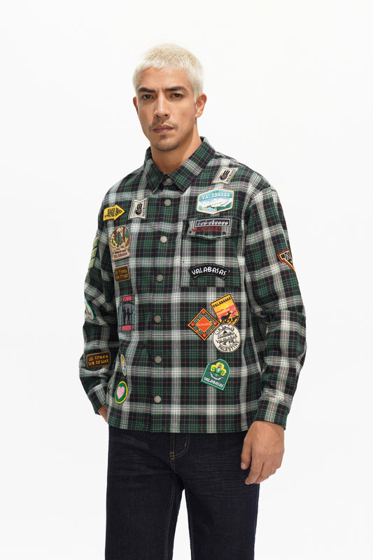 Forge Button Down Green/White/Black