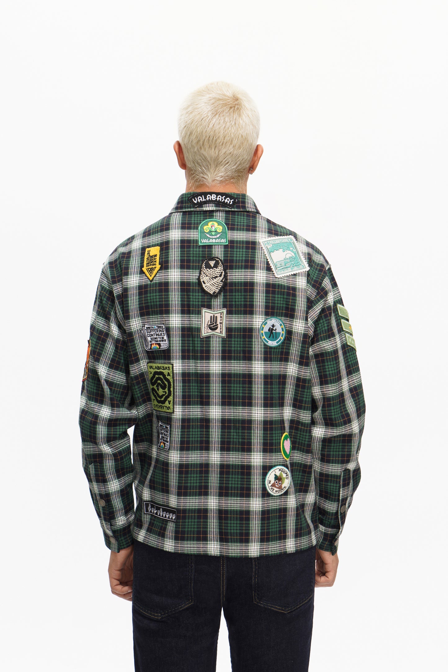 Forge Button Down Green/White/Black