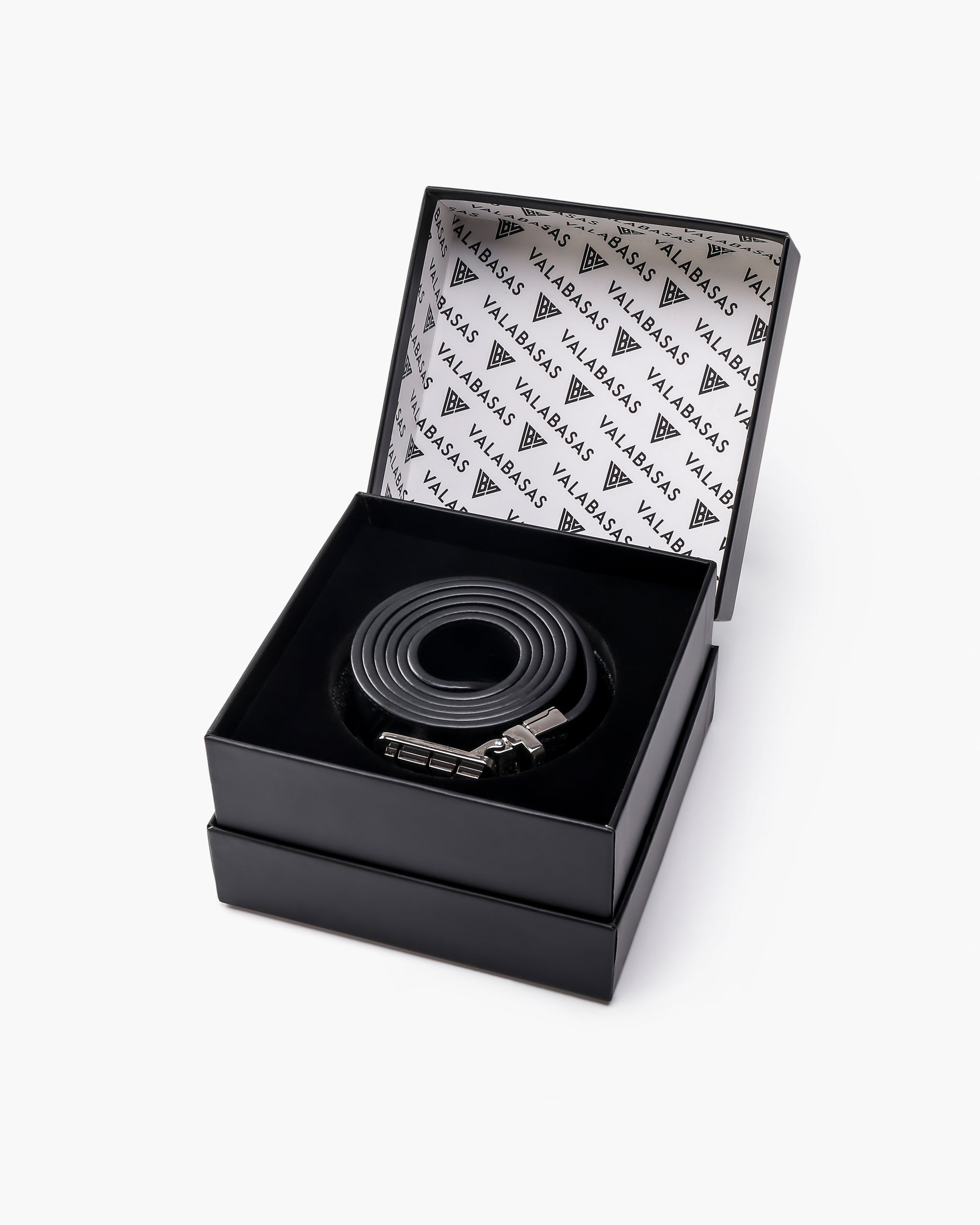 "SAIR" Black Leather Belt