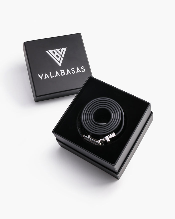 "SAIR" Black Leather Belt