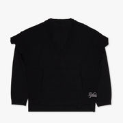 "WHAT" BLACK CREW NECK