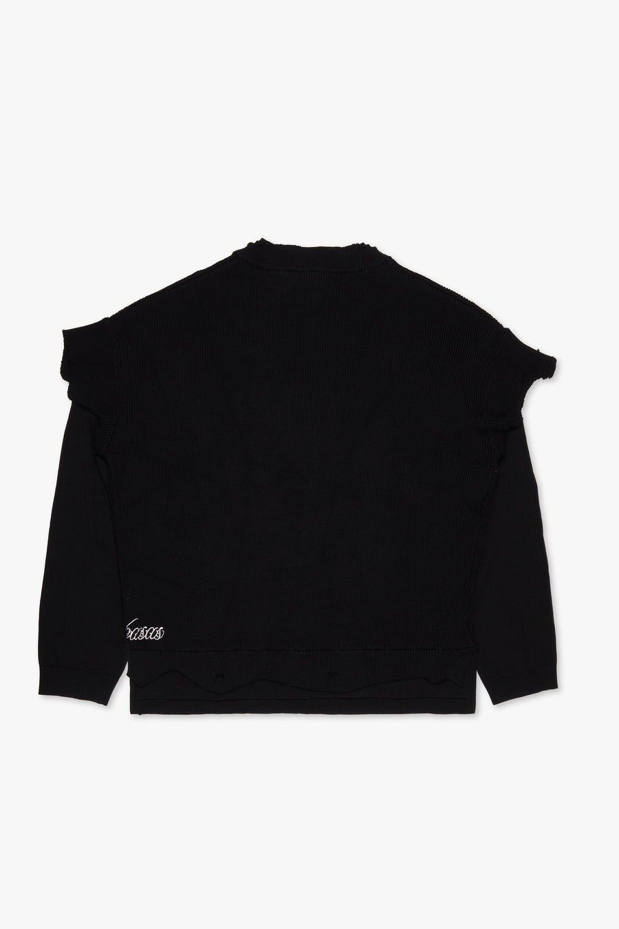 "WHAT" BLACK CREW NECK