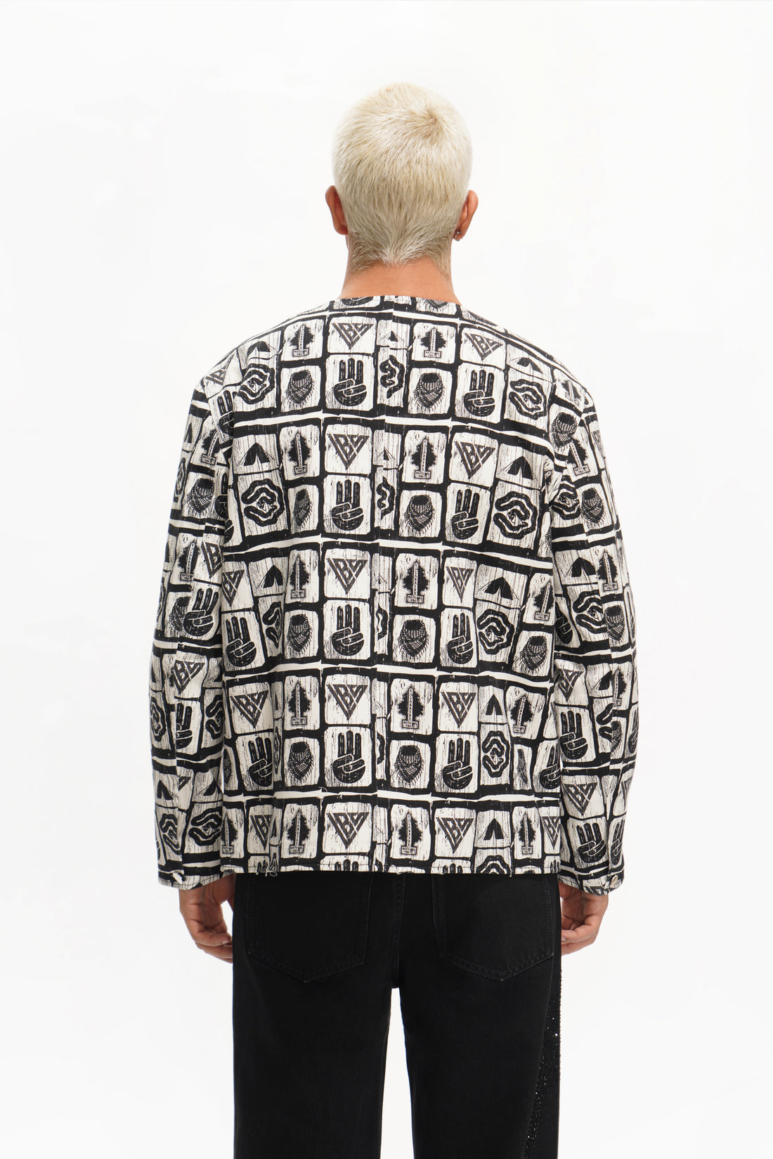 Outpost Black Cream Button Down