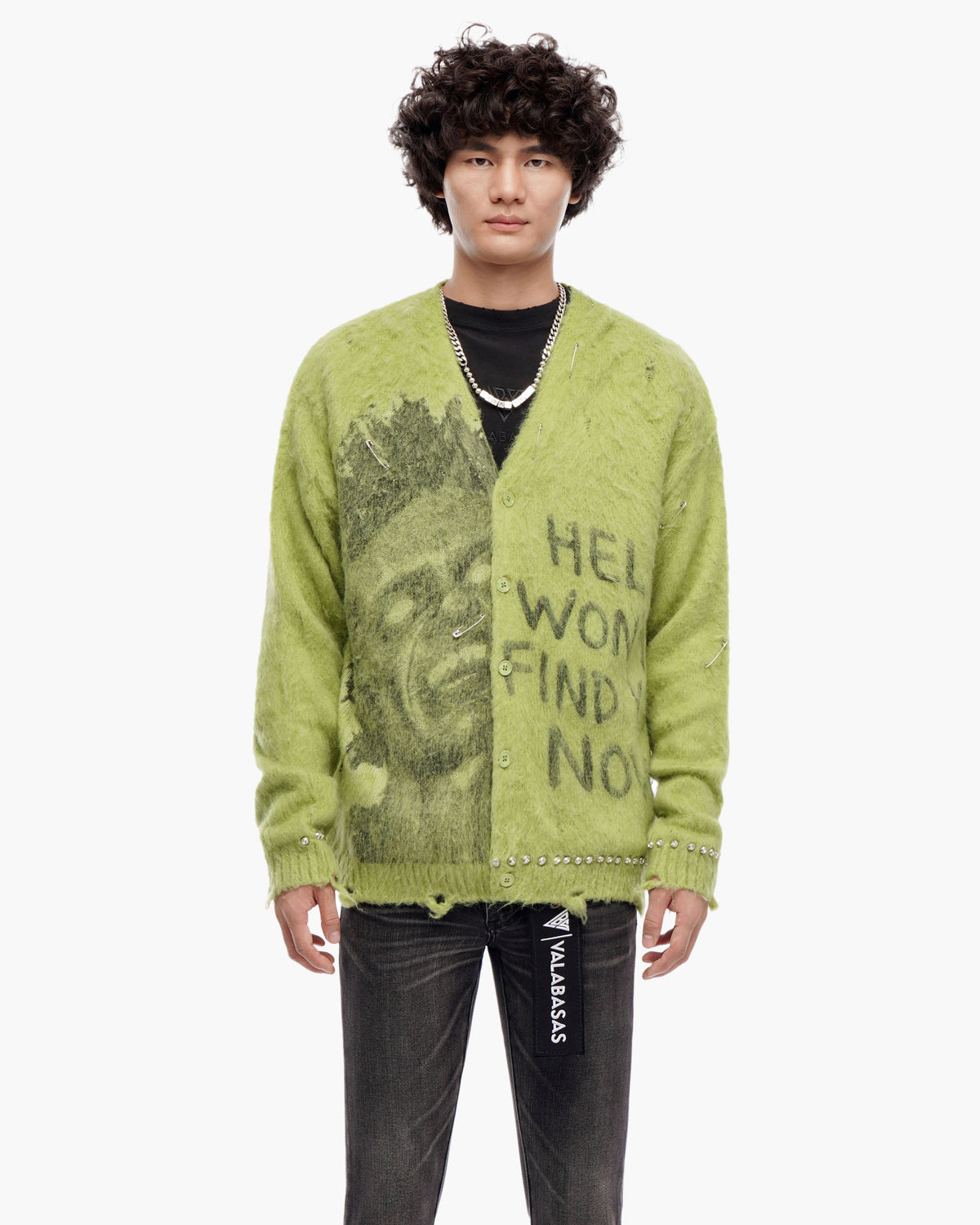 Can't Hide Green Mohair Cardigan