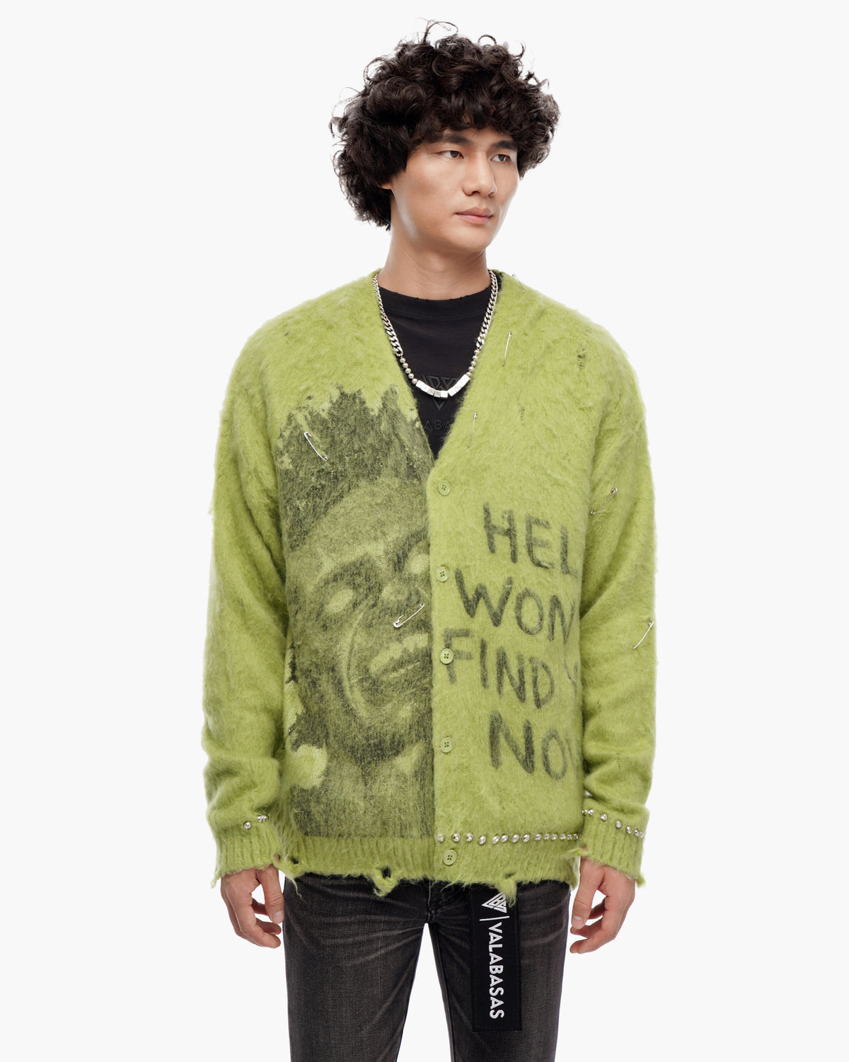 Can't Hide Green Mohair Cardigan