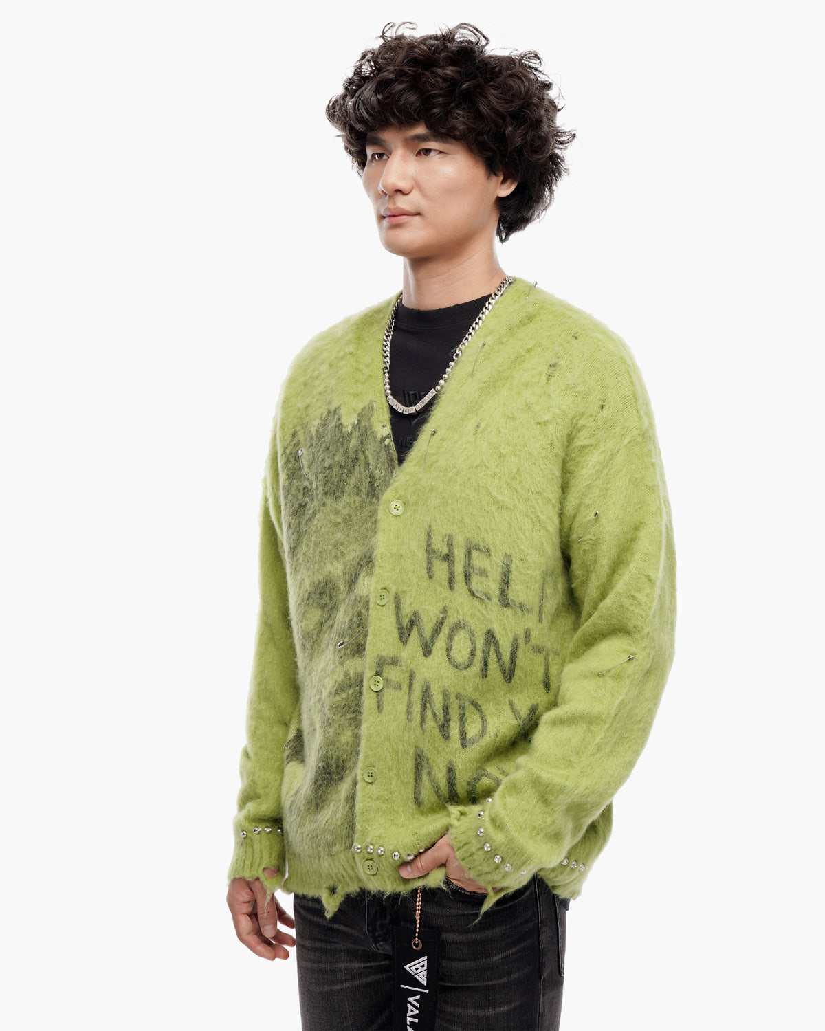 Can't Hide Green Mohair Cardigan