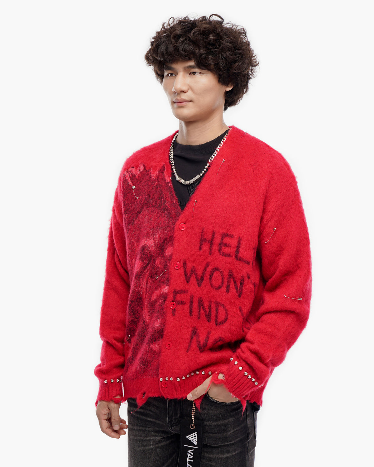 Can't Hide Red Mohair Cardigan