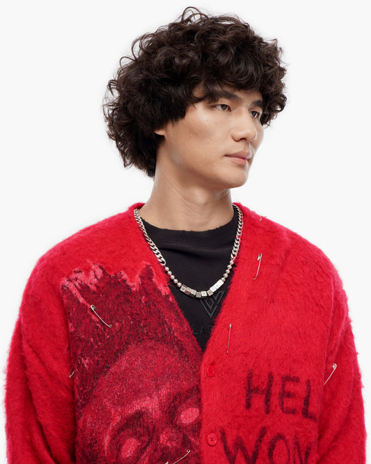 Can't Hide Red Mohair Cardigan