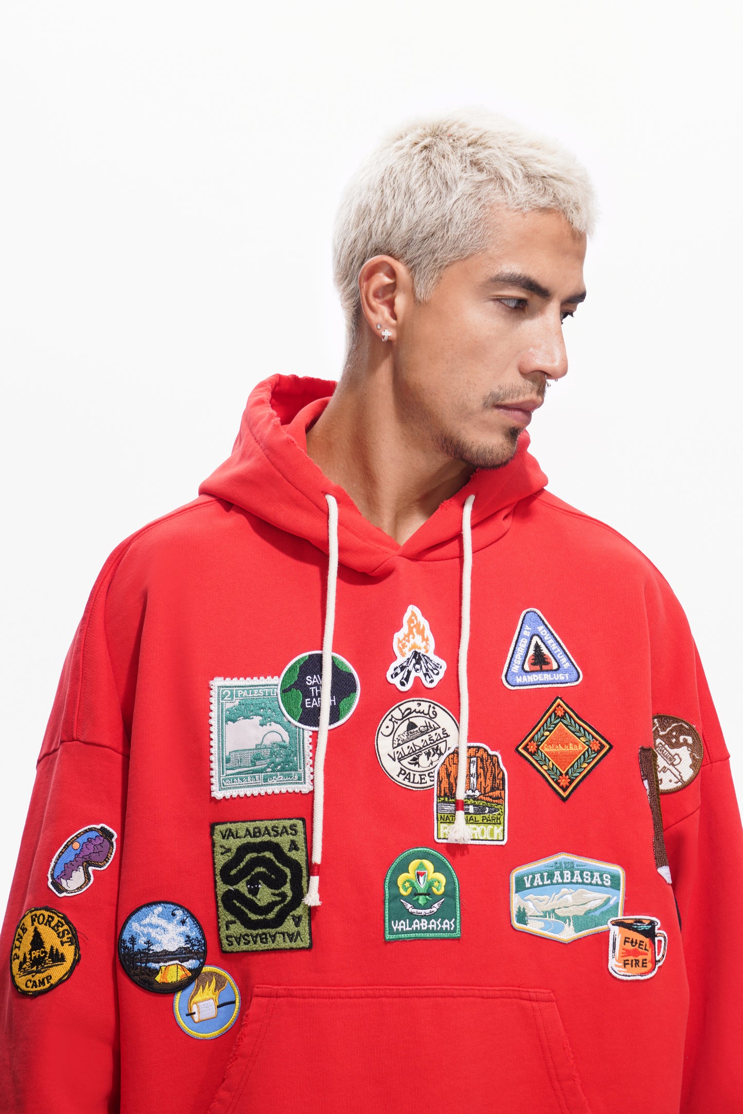 Haze Washed Red Hoodie