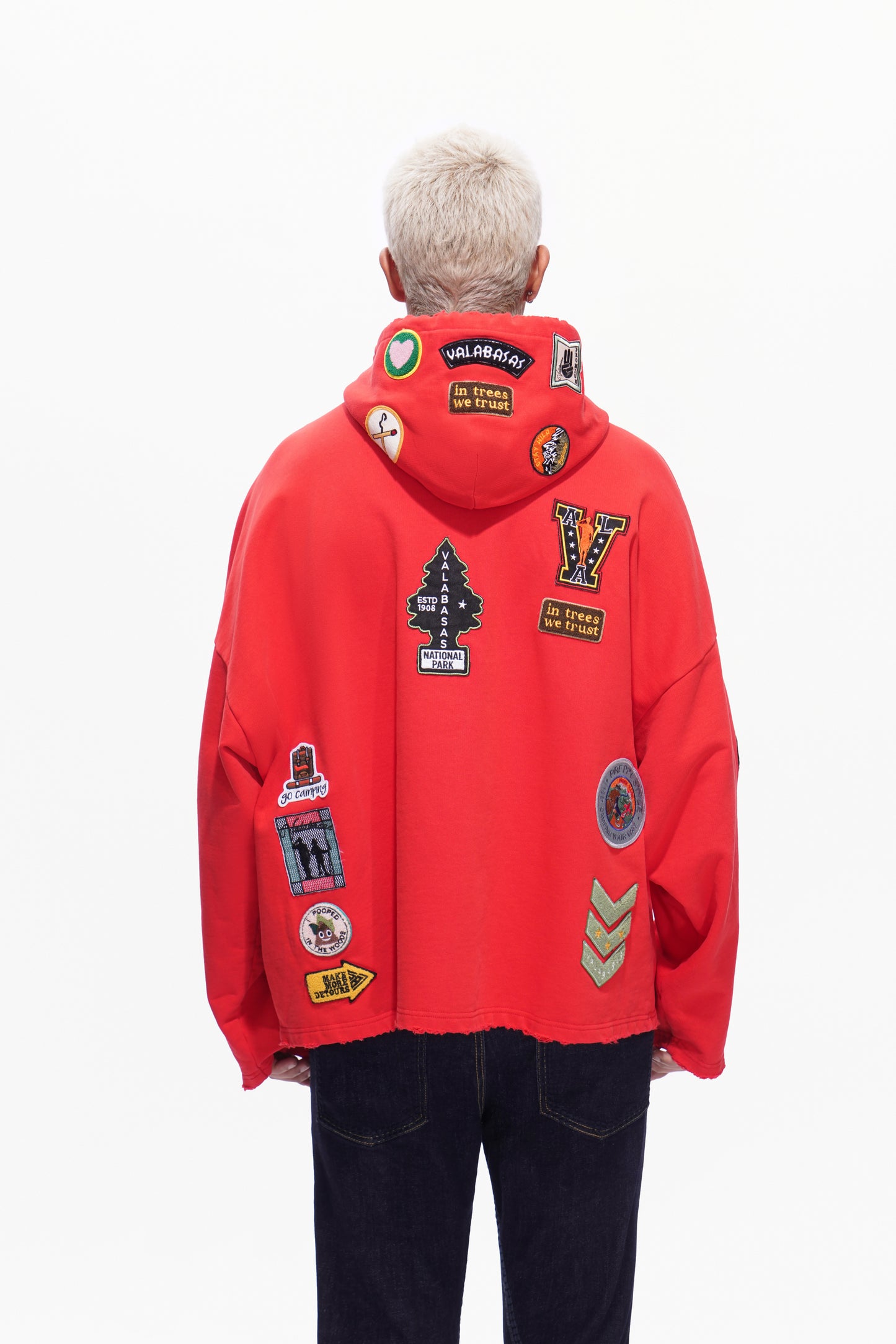 Haze Washed Red Hoodie