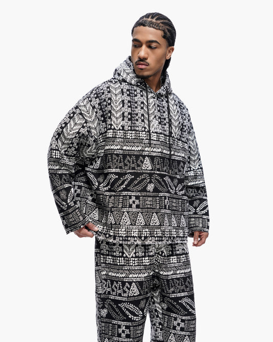 Tundra Black Woven Hoodie