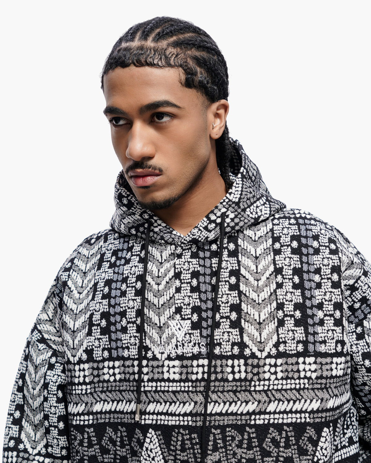 Tundra Black Woven Hoodie