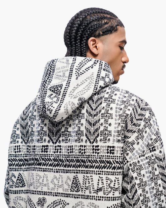 Tundra White Woven Hoodie
