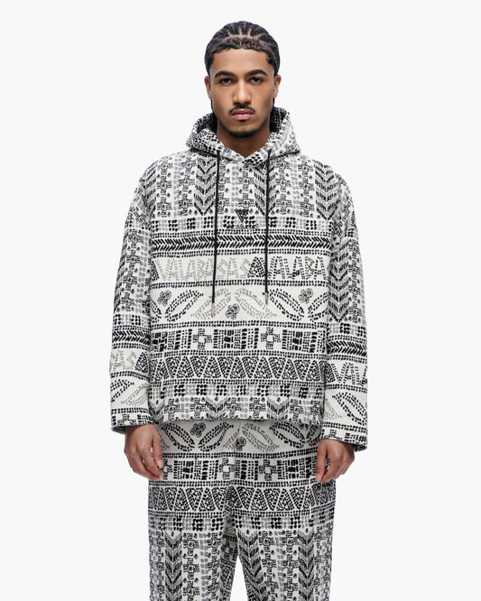 Tundra White Woven Hoodie