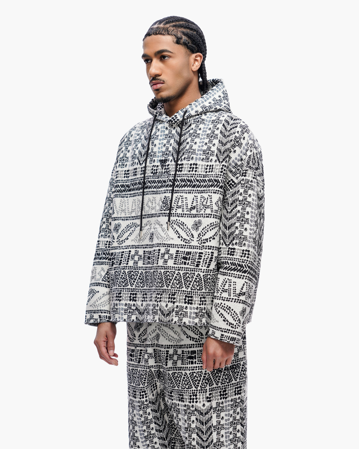 Tundra White Woven Hoodie