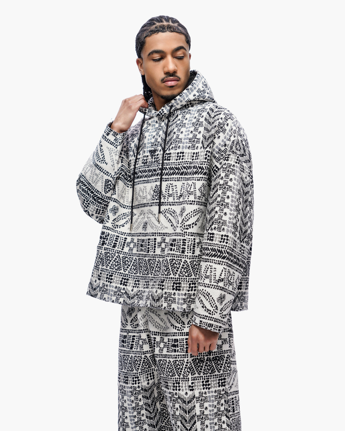 Tundra White Woven Hoodie
