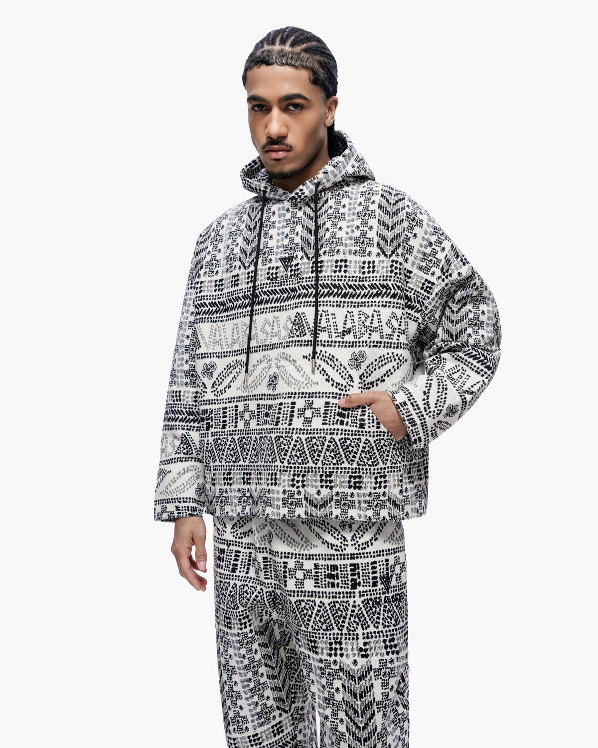 Tundra White Woven Hoodie