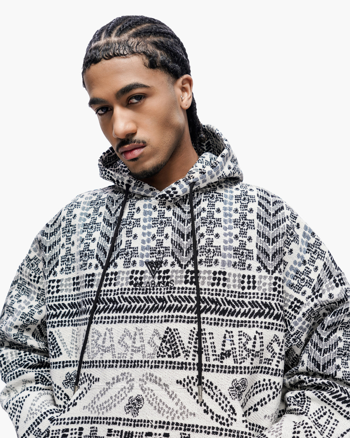 Tundra White Woven Hoodie