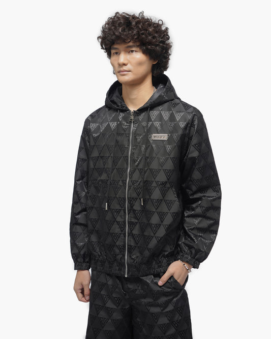 Monogram 2.0 Black Windbreaker Jacket