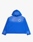 "CAMPAIGN" BLUE CROPPED HOODIE