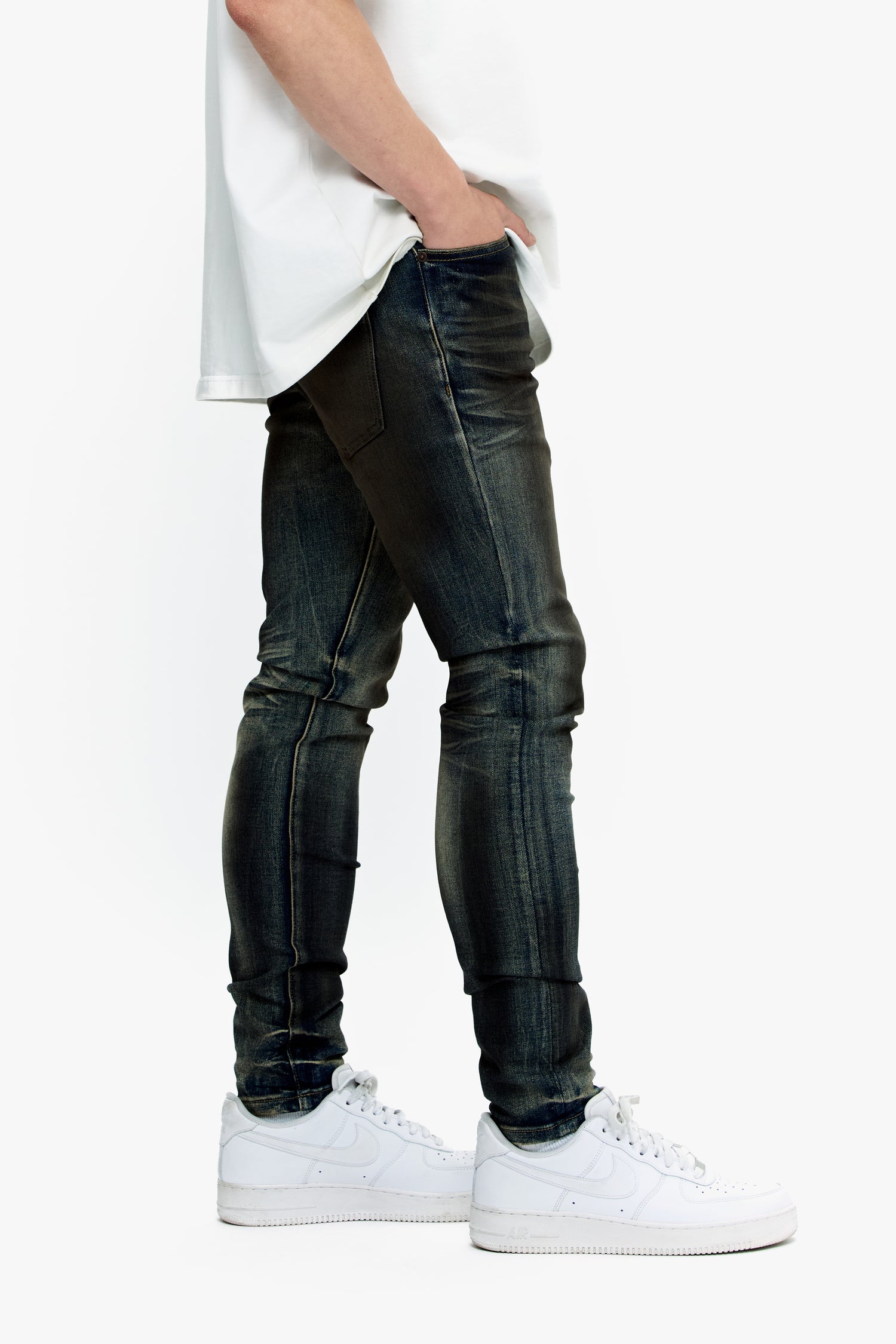 Mr.Flex Dirty Vintage Medium Blue Skinny Jeans