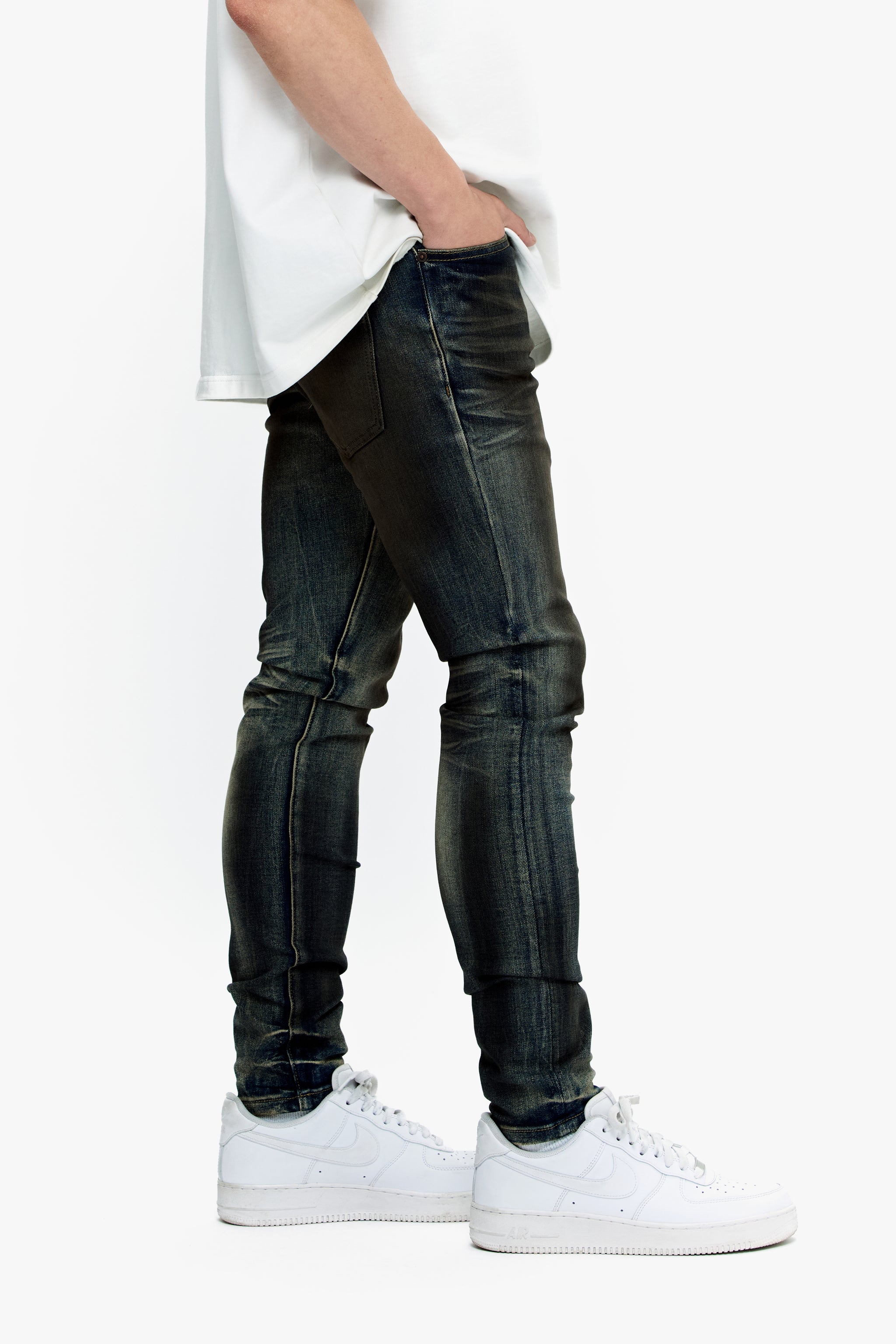 Mr.Flex Dirty Vintage Medium Blue Skinny Jeans