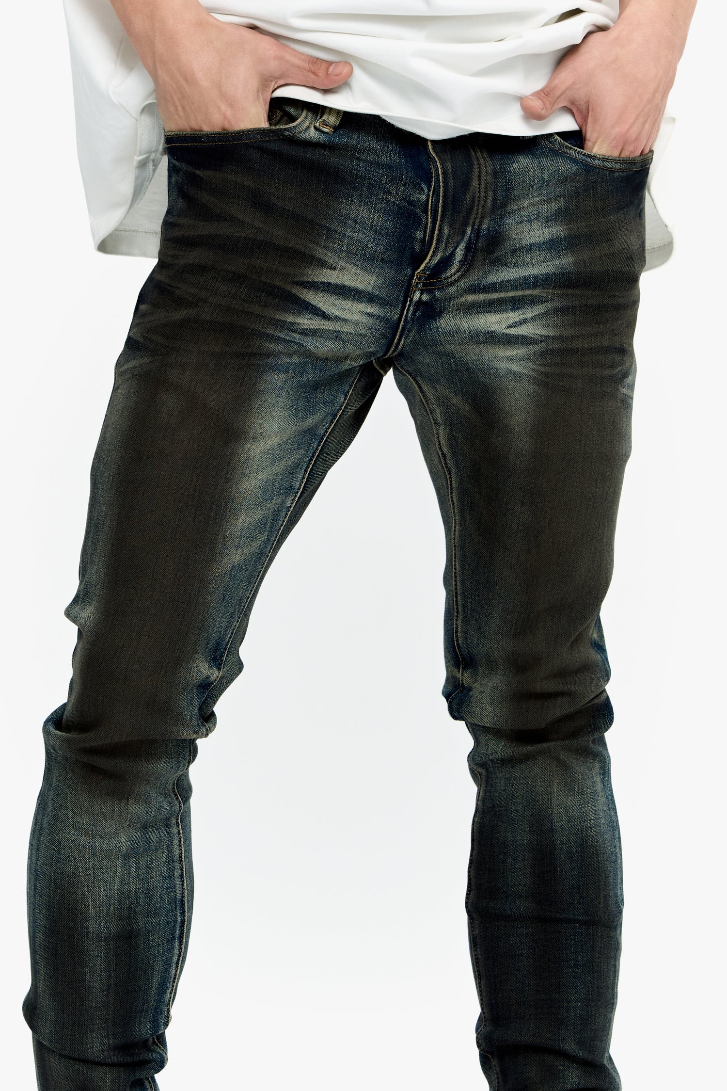 Mr.Flex Dirty Vintage Medium Blue Skinny Jeans