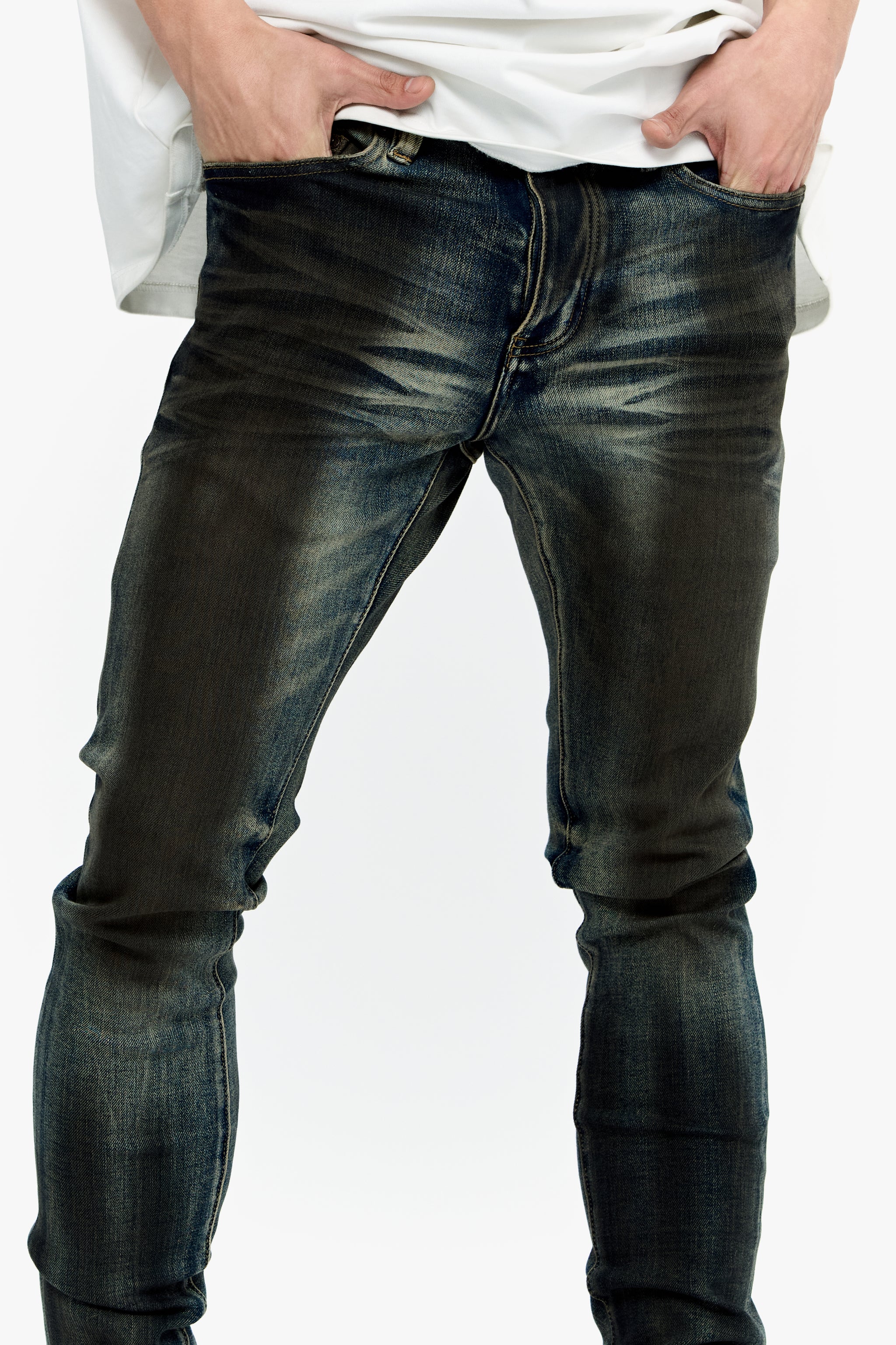 Mr.Flex Dirty Vintage Medium Blue Skinny Jeans
