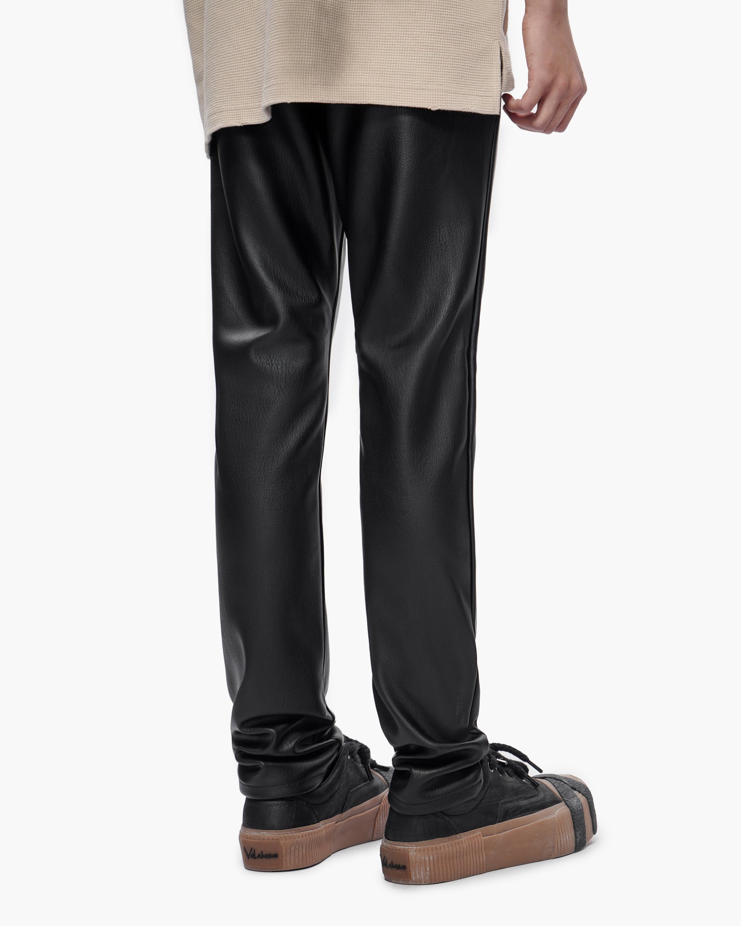 Mr.Slim Black Leather Jeans