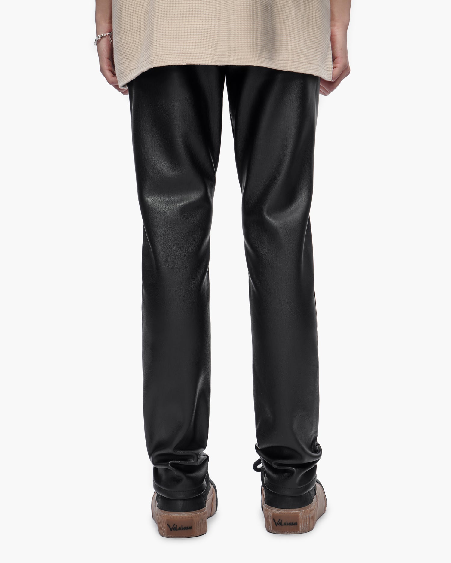 Mr.Slim Black Leather Jeans