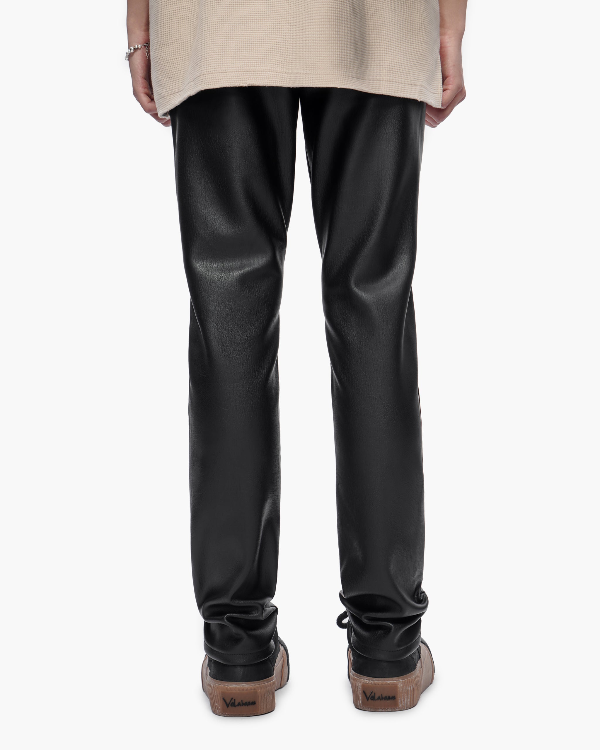 Mr.Slim Black Leather Jeans