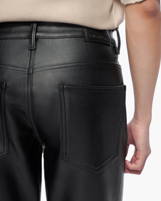 Mr.Slim Black Leather Jeans