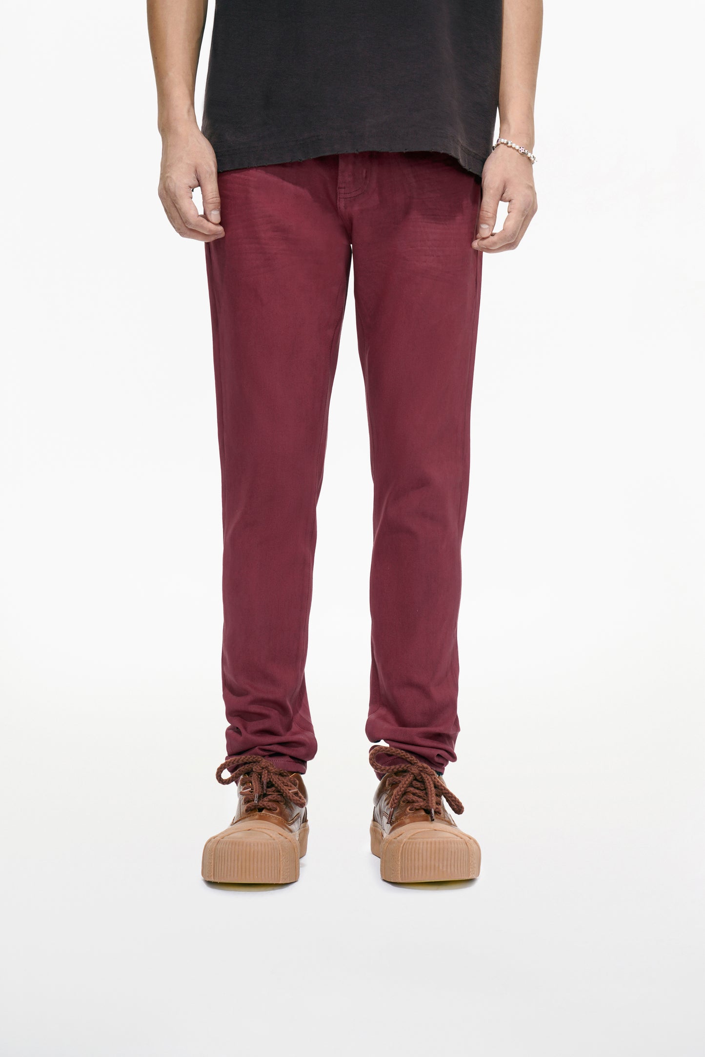 Mr.Slim Burgundy Waxed Skinny Jean