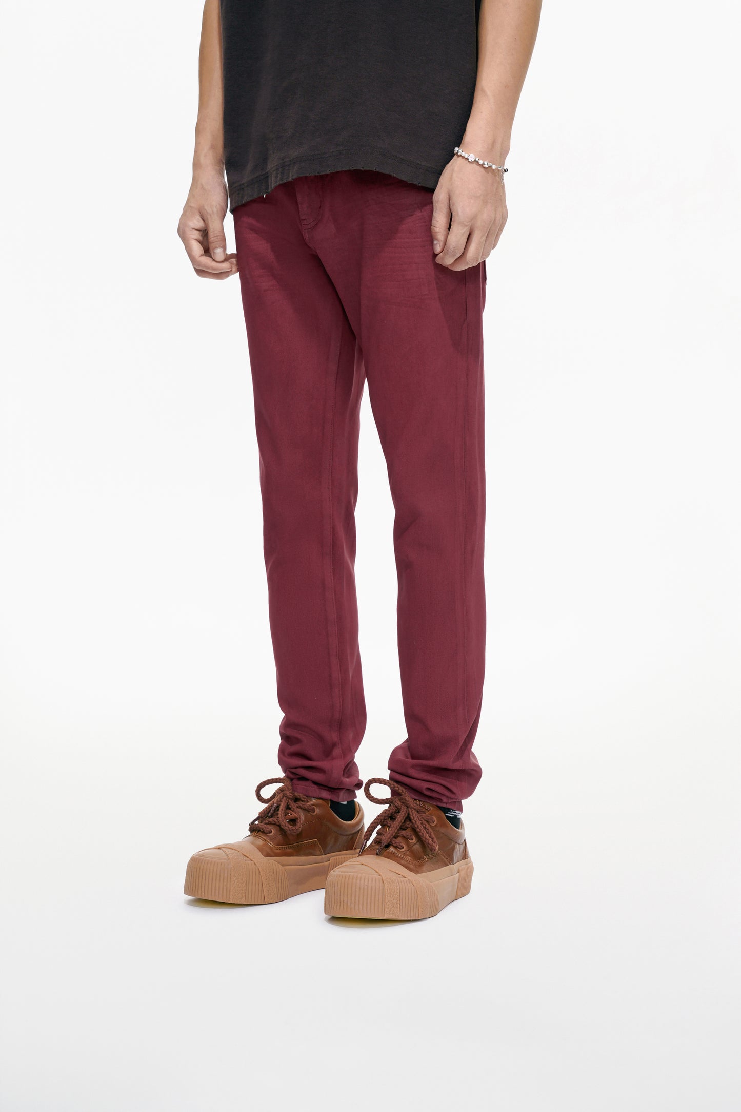 Mr.Slim Burgundy Waxed Skinny Jean